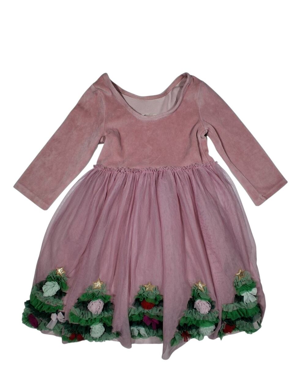 Mini Boden Velour Bodice Tulle Chistmas Tree Dress Girl's Size 7-8 Holiday Xmas